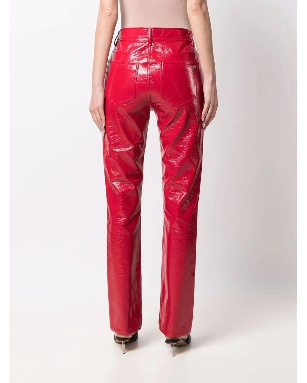 DIESEL Red P-Arcy Straight-Leg Trousers