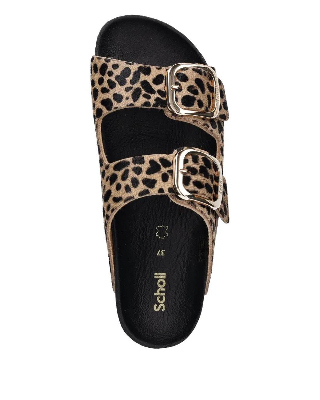 Scholl Natural Noelle Leopard-Print Slides