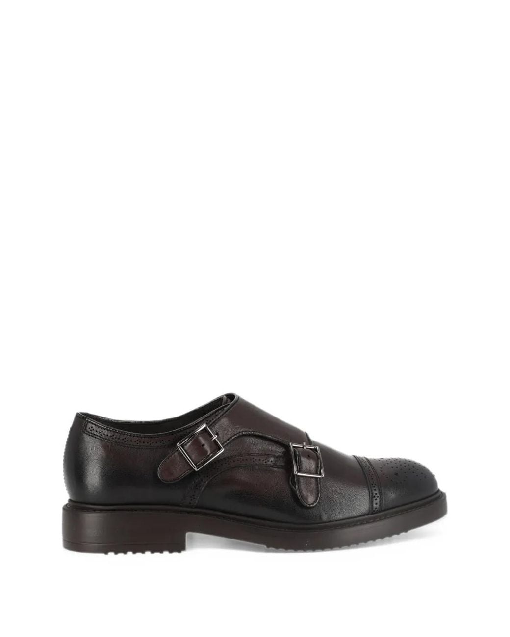 Doucal's Black Levanto Double-Strap Monk Shoes for men