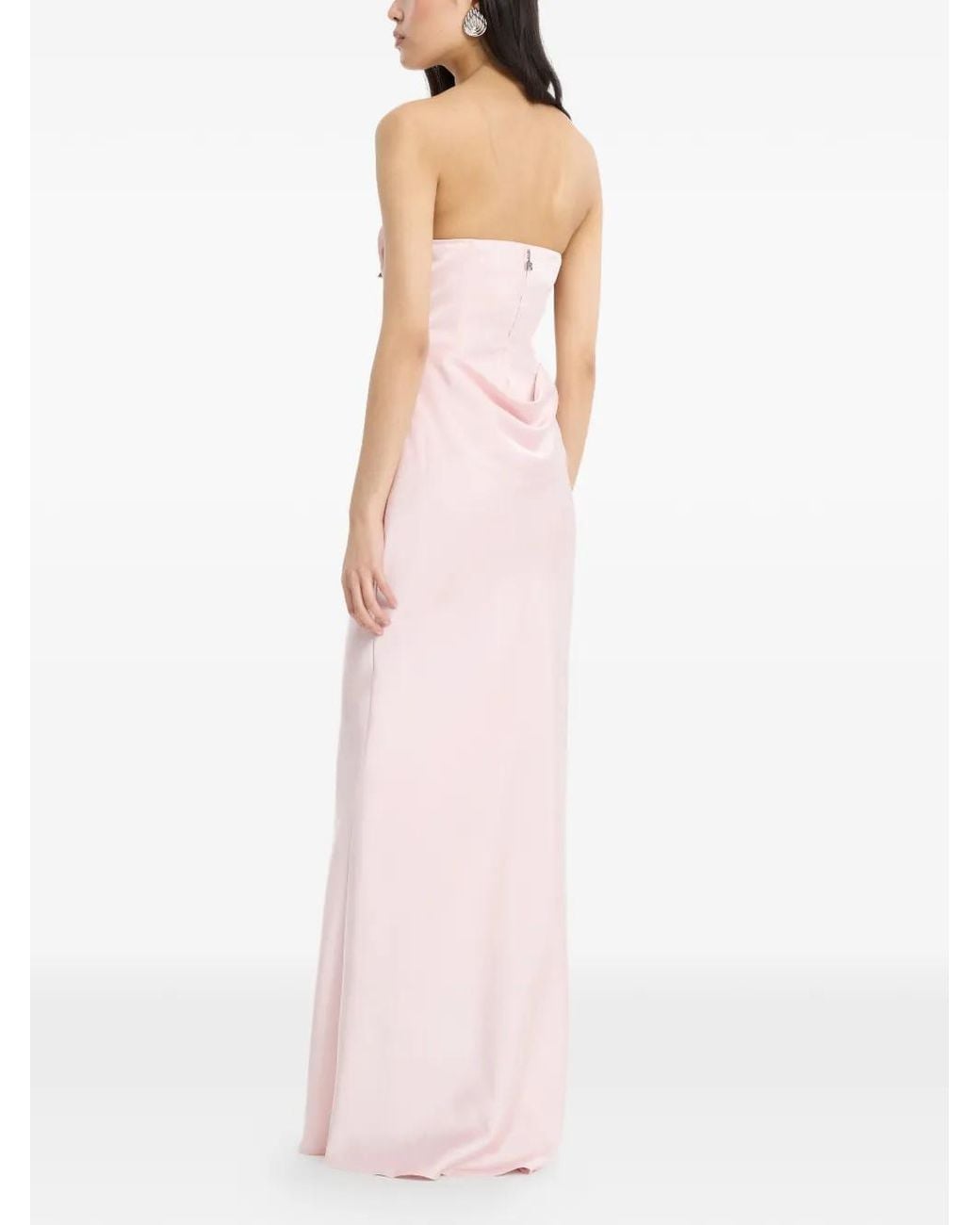 ROTATE BIRGER CHRISTENSEN Pink Corsage Long Dress