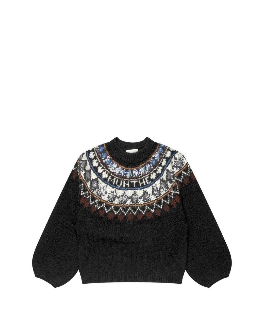 Munthe Black Vaffie Sequin-Embellished Sweater
