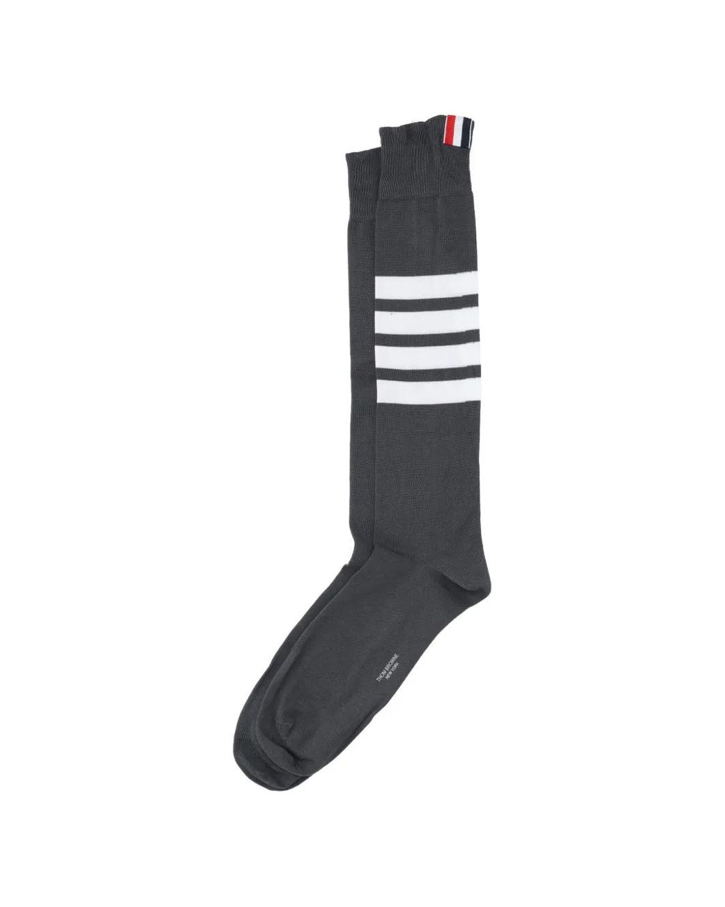 Thom Browne Gray Cotton 4-Bar Over The Calf Socks for men