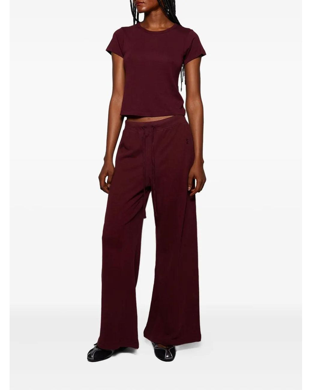 ÉTERNE Red Cotton Track Pants