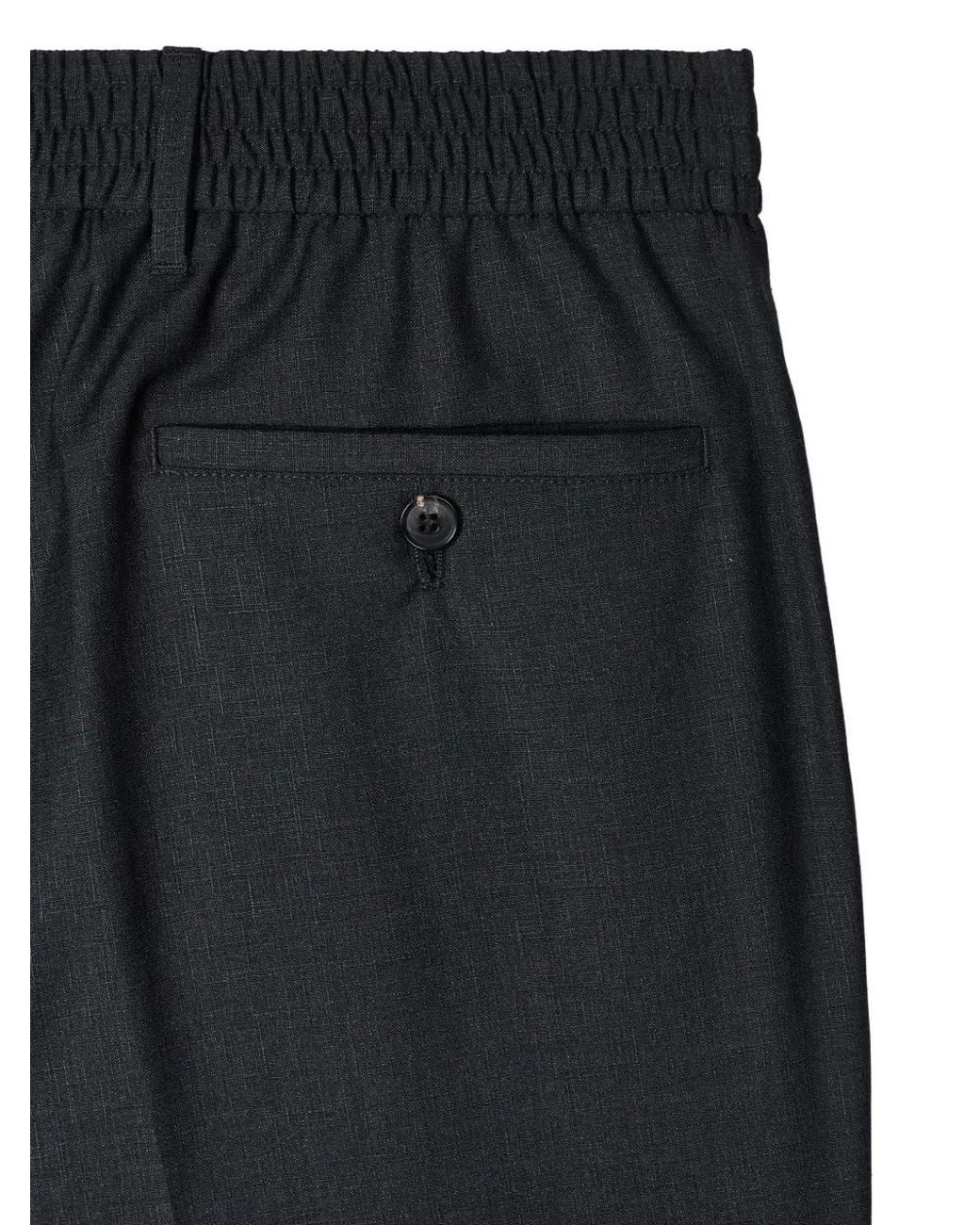 Paul Smith Black Dark- Shadow Check Wool Trousers for men