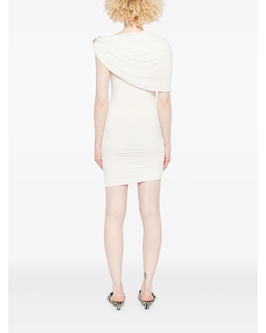 MANURI White Elise Cashmere-Blend Dress