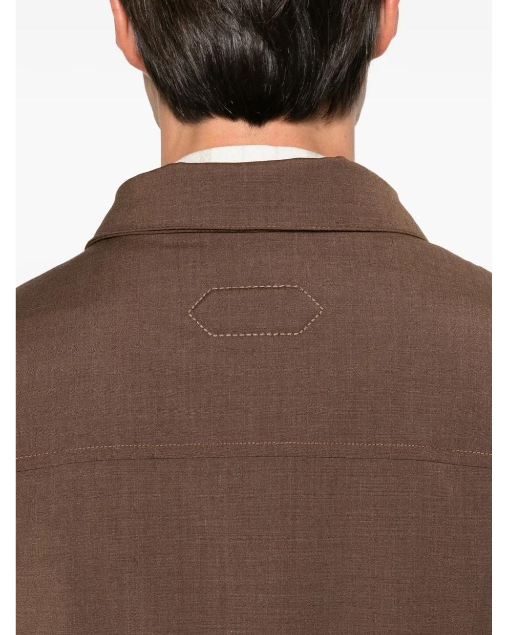 NEW YORK RESIDENT Brown Columbus Button-Up Pocket-Detail Jacket for men