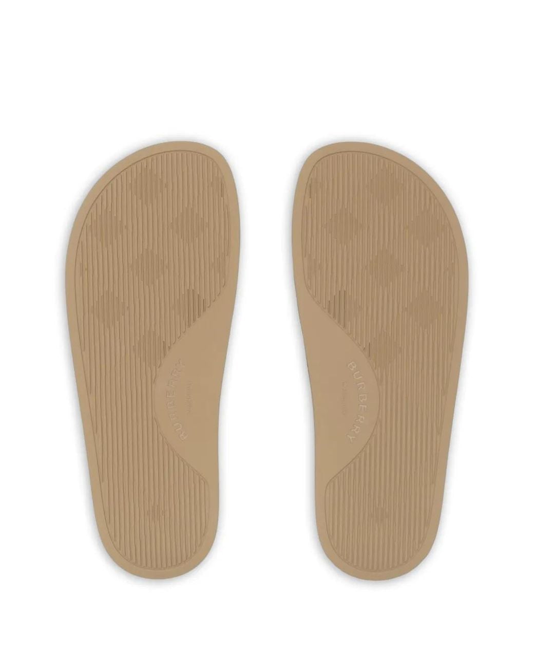Burberry White Check round-toe slides