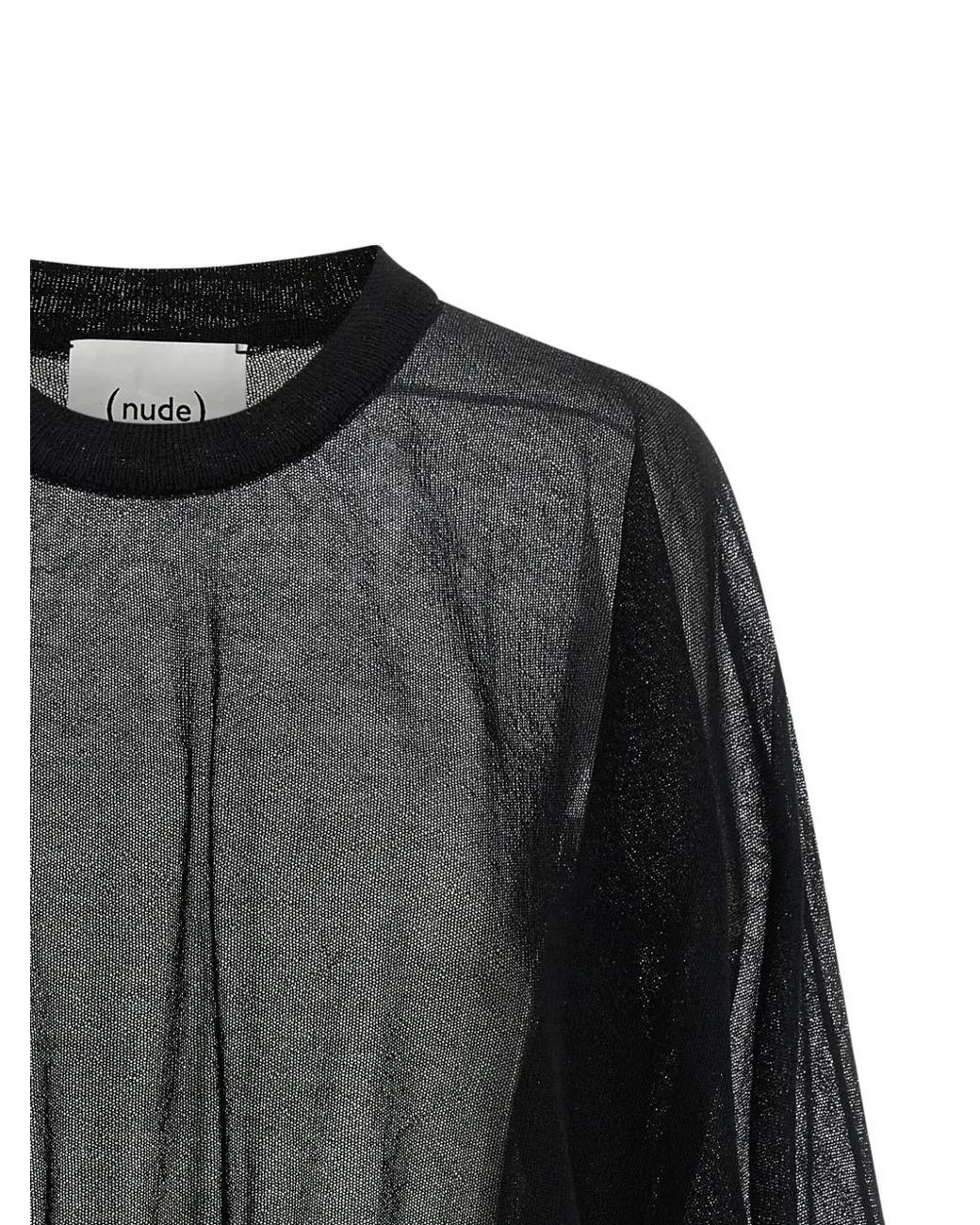 Nude Black Balloon-Sleeve Sweater
