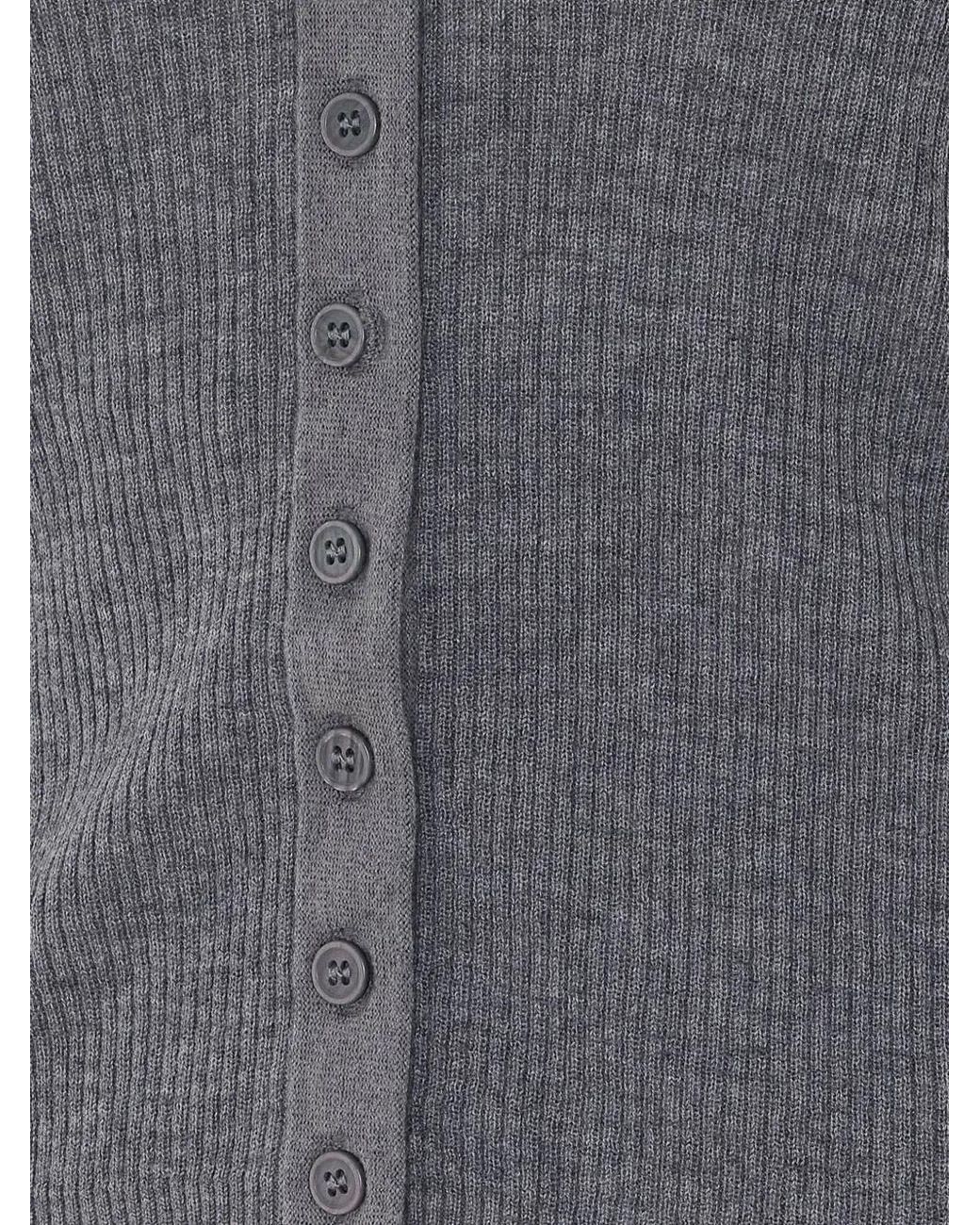 ELEH Blue Ribbed-Knit Layered Cardigan