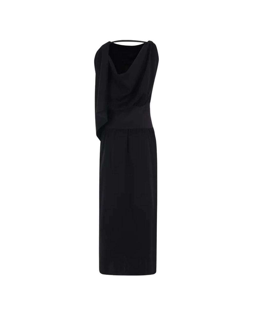CFCL Black Ac Milan Draped Maxi Dress