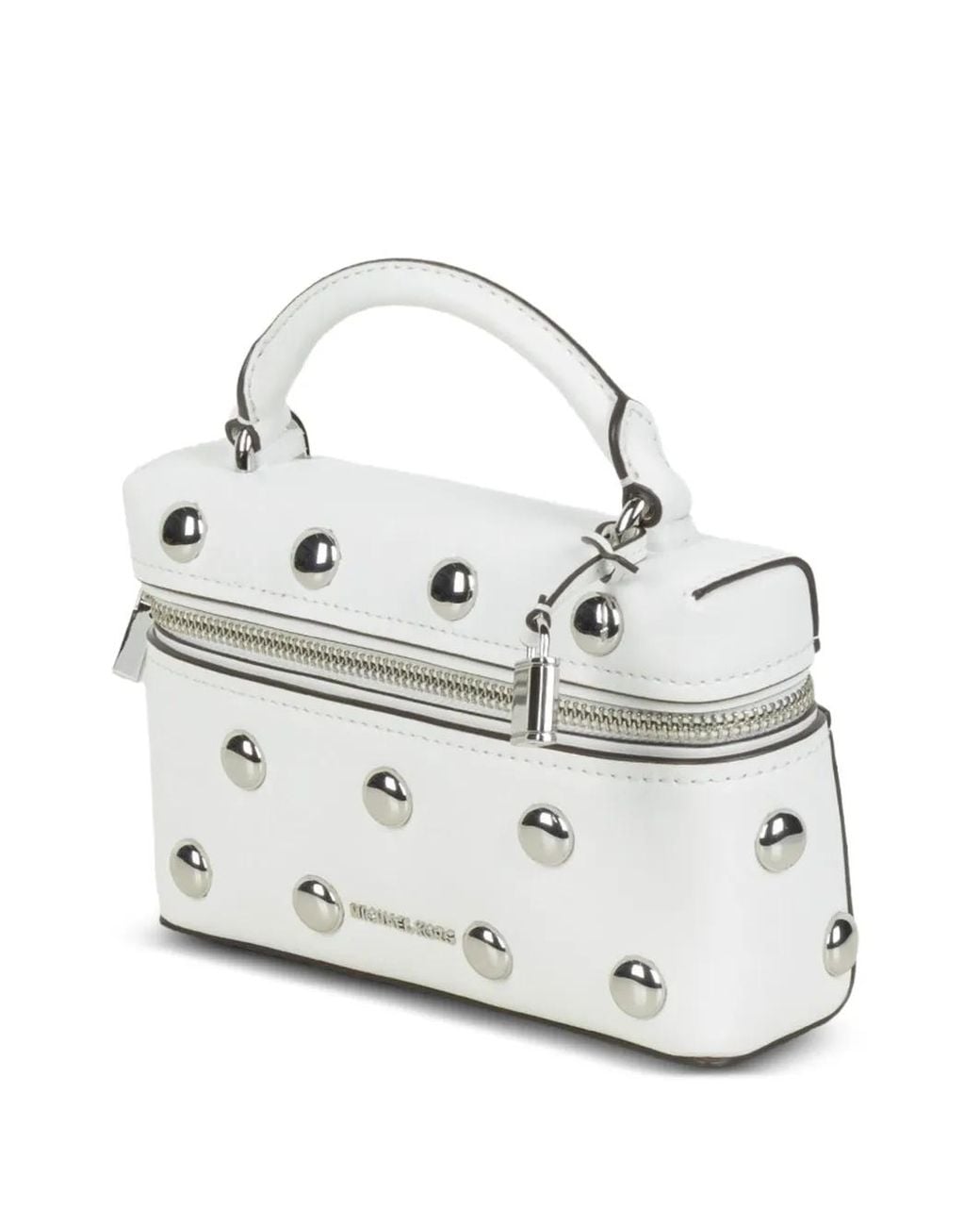 Michael Kors White Studded Top-Handle Tote Bag