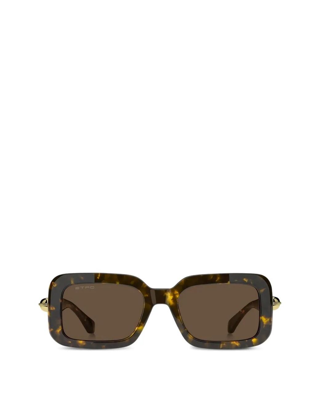 Etro Brown Tortoiseshell-Effect Rectangle-Frame Sunglasses