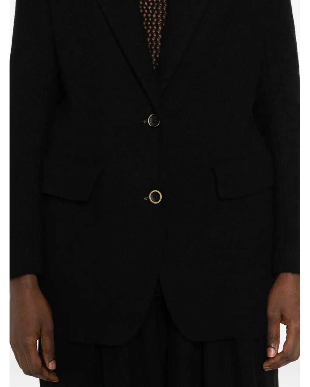 Uma Wang Black Two-Button Jacket