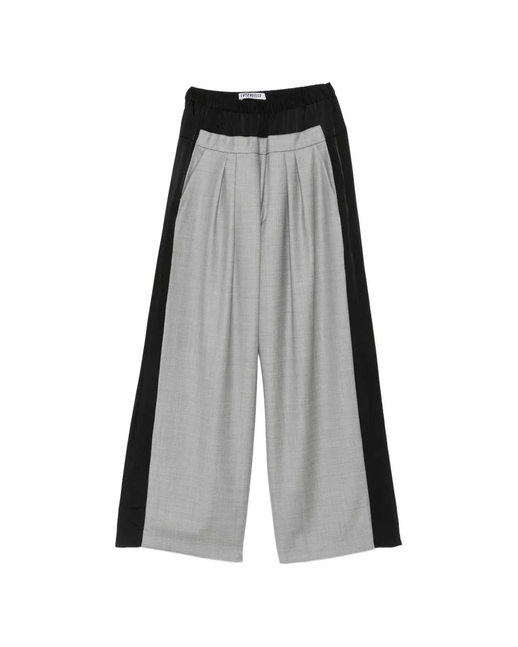 Lutz Huelle Gray Pleated Wide-Leg Trousers