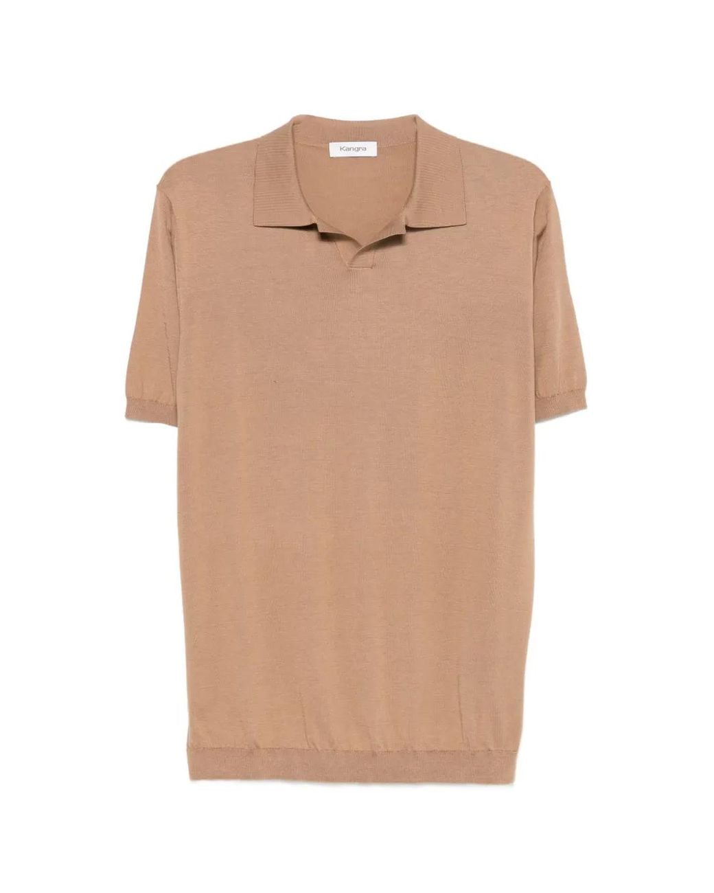 Kangra Natural Ribbed-Trim Short-Sleeve T-Shirt for men