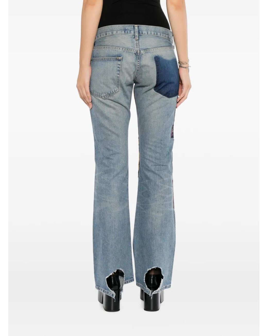Junya Watanabe Blue Patchwork Distressed Jeans