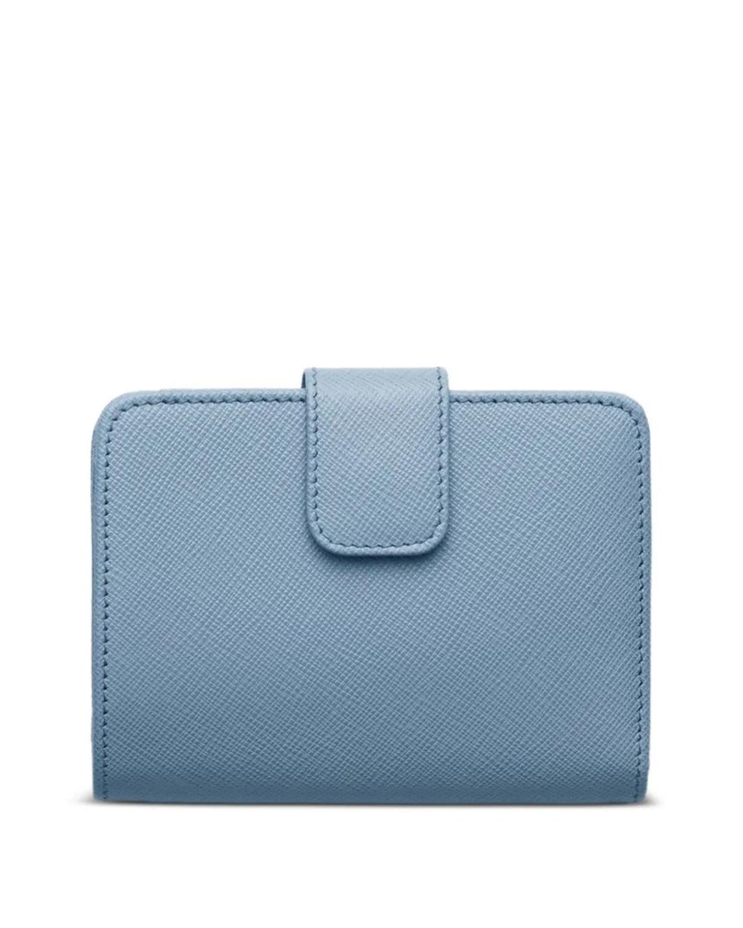 Prada Blue Small Saffiano Leather Wallet