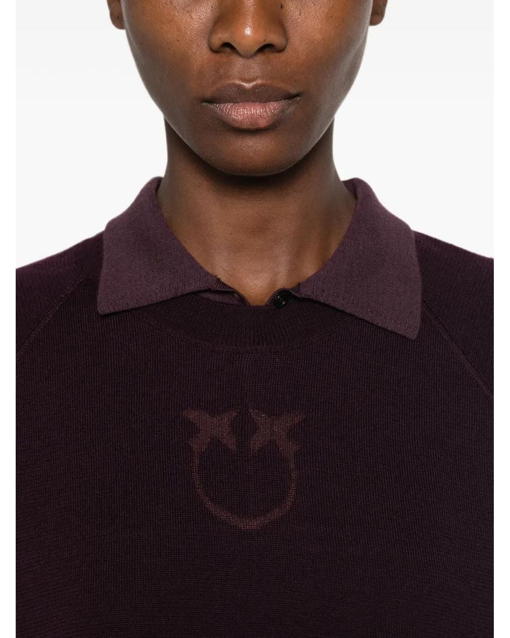 Pinko Purple Pull À Broderies Love Birds Et Manches Raglan