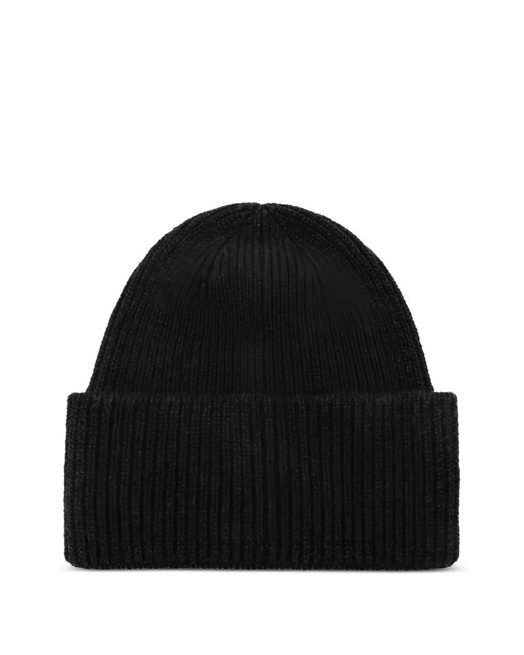 Destin Black Ribbed-Knit Beanie Hat