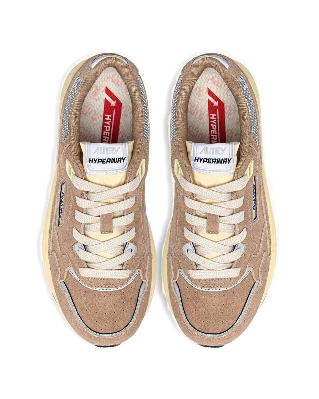 Autry White Hyperway Lace-Up Suede Sneakers