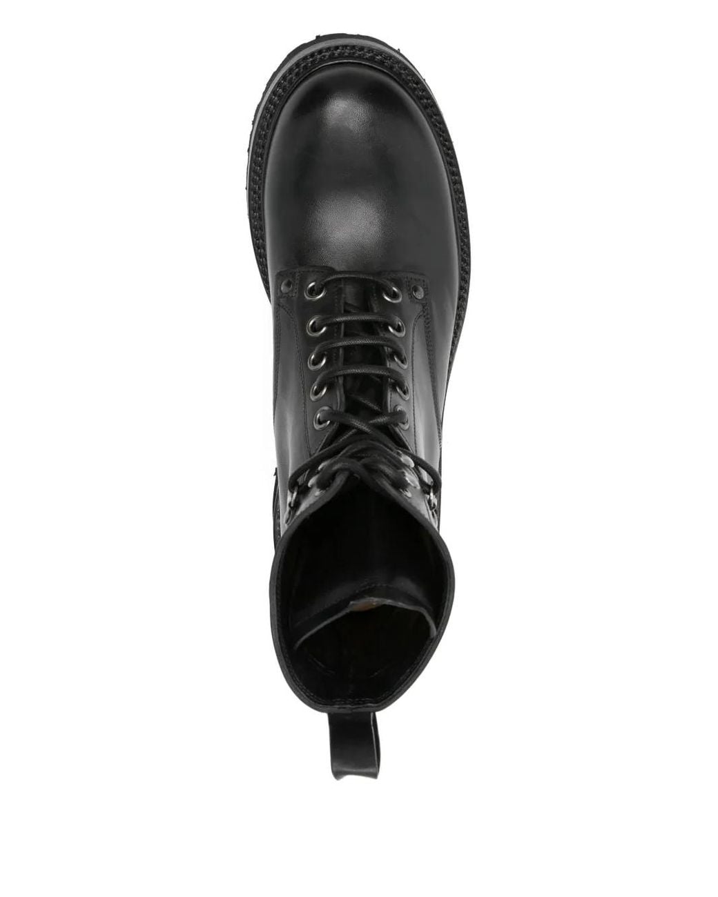 Premiata Black Elba Leather Military Boots for men