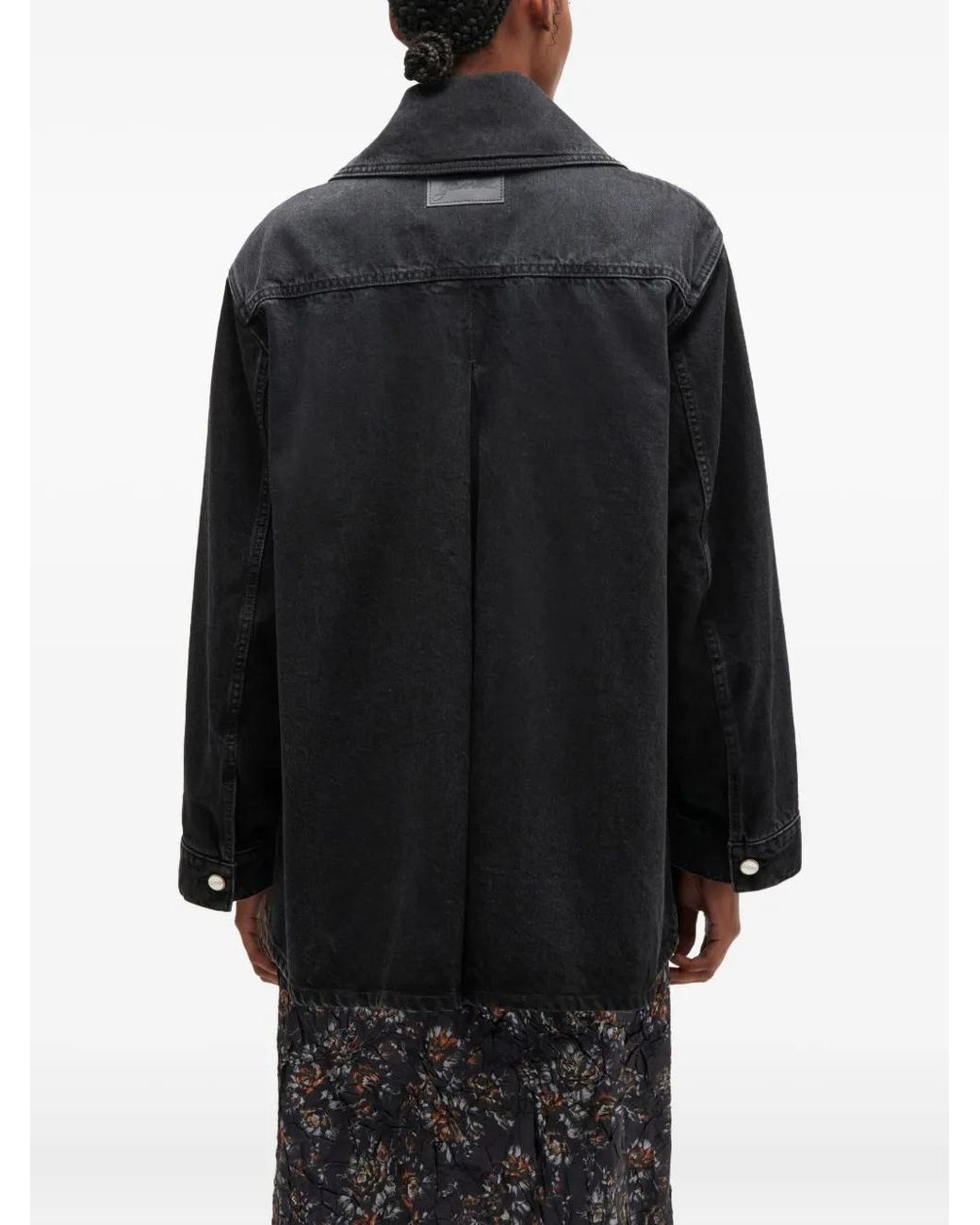 Ganni Black Buttoned Denim Jacket