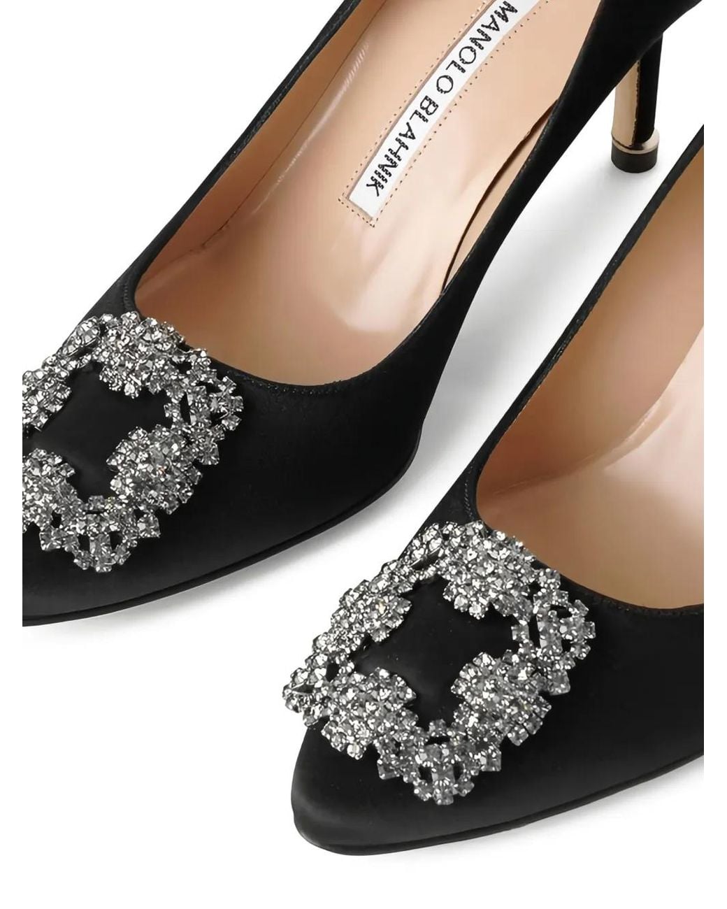 Manolo Blahnik Black Embellished Heel Pumps