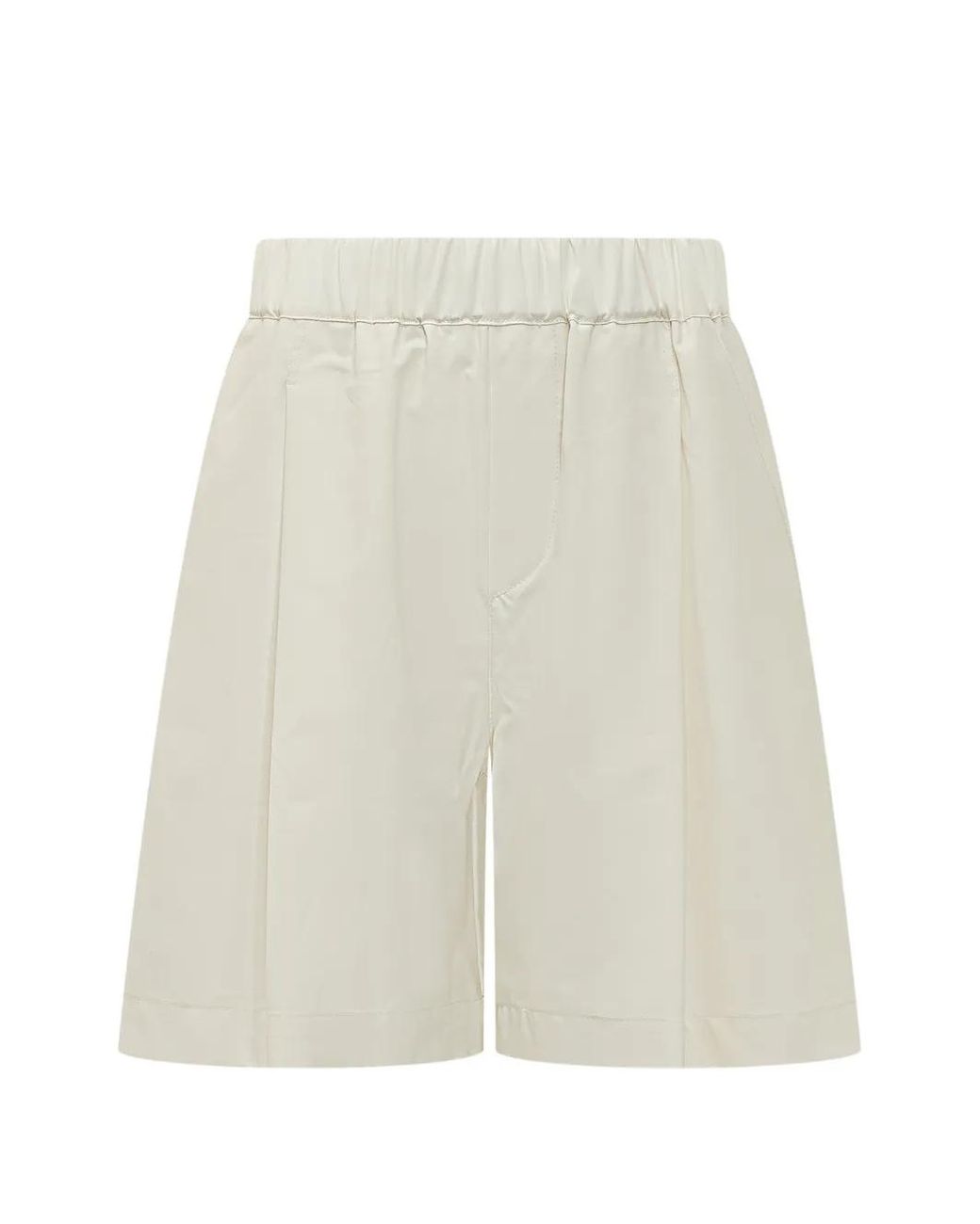 A PAPER KID White Pleated Bermuda Shorts for men