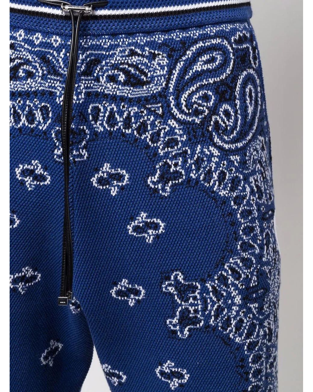 Amiri Blue Bandana-Print Track Trousers for men
