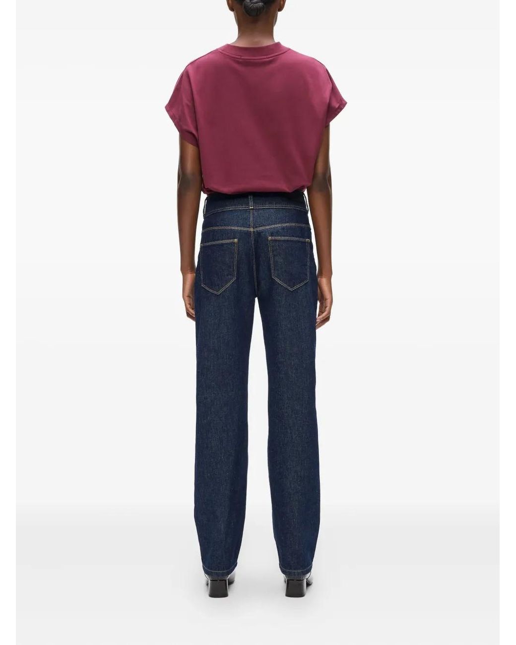 Karl Lagerfeld Blue Double-Button Patch-Pocket Jeans