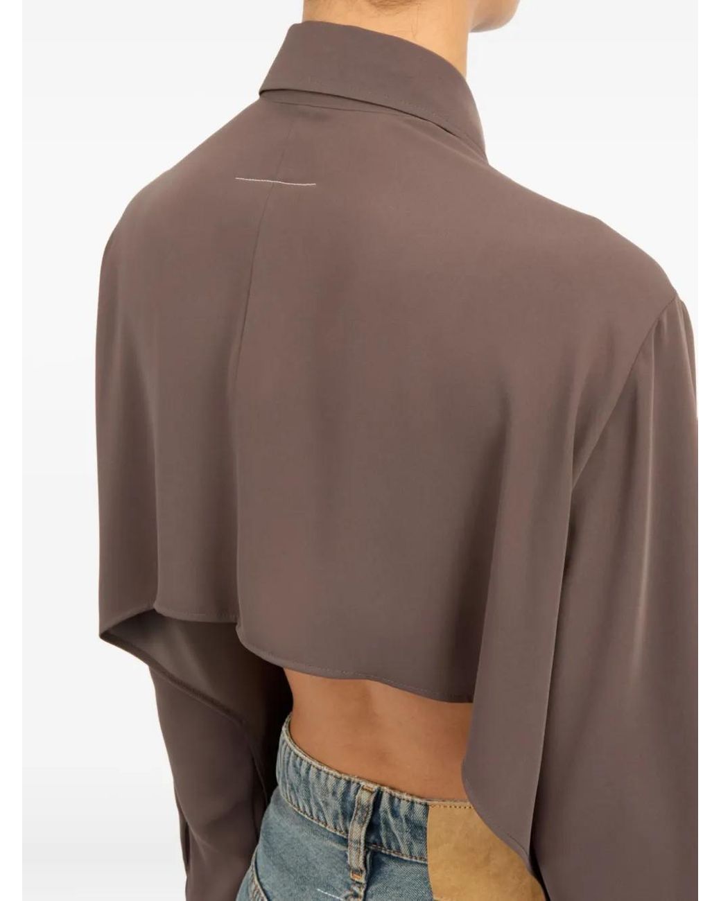 MM6 by Maison Margiela Brown Long-Sleeved Shirt