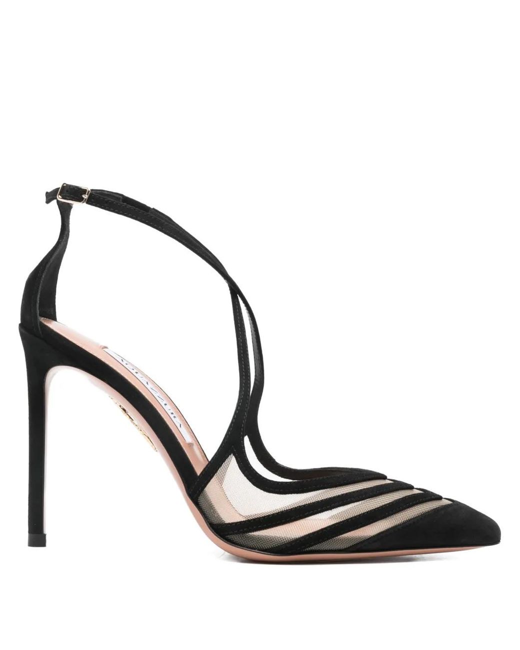 Aquazzura Black Point Toe Strap Heels