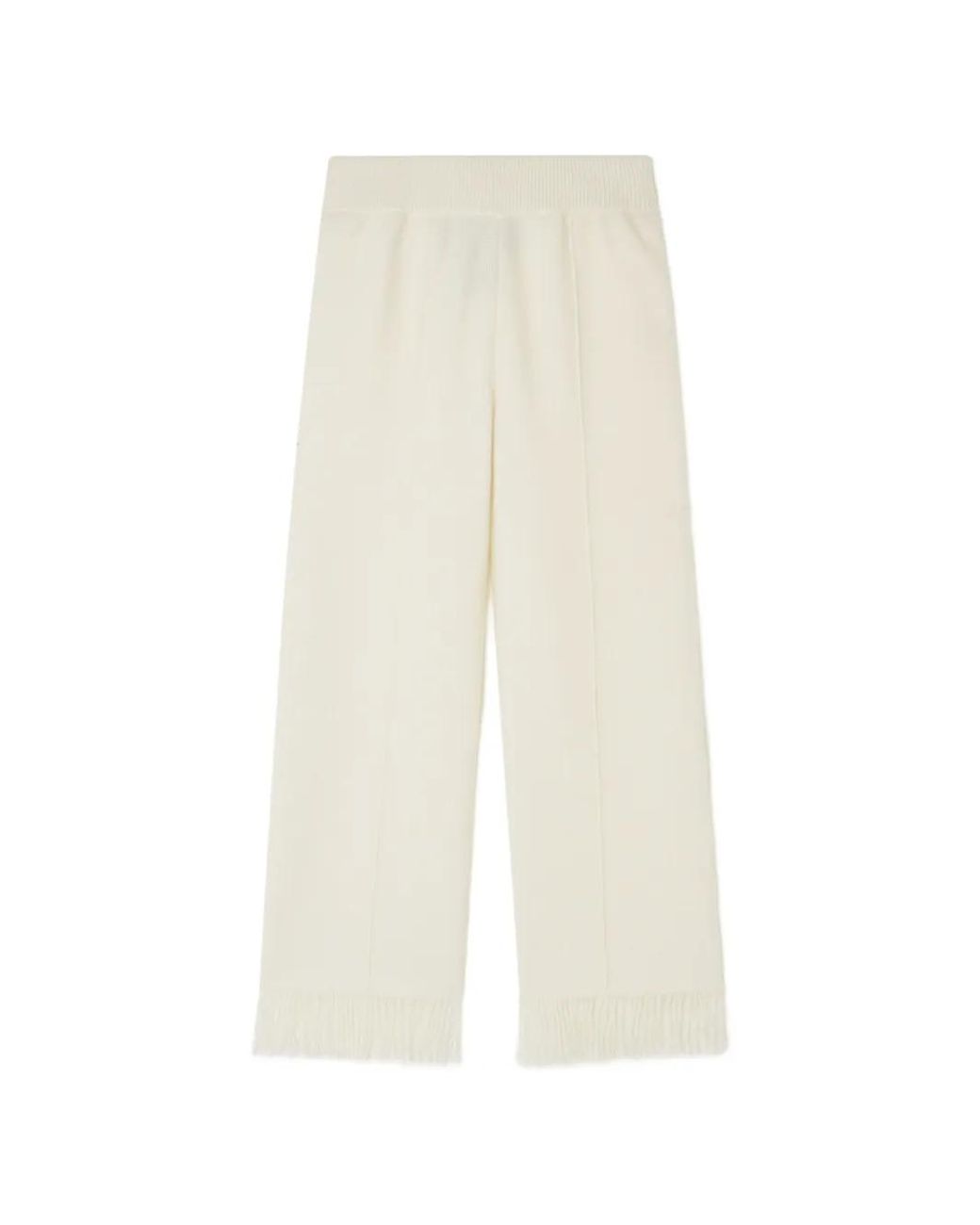 Alanui White Finest Fringed Trousers