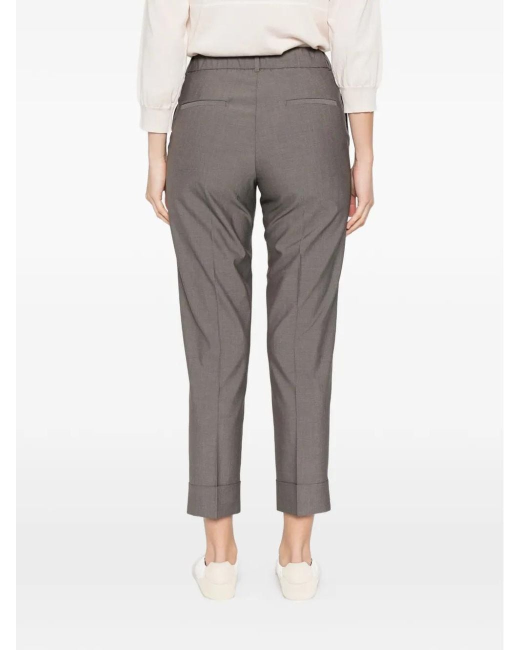 Peserico Gray Cuffed Trousers