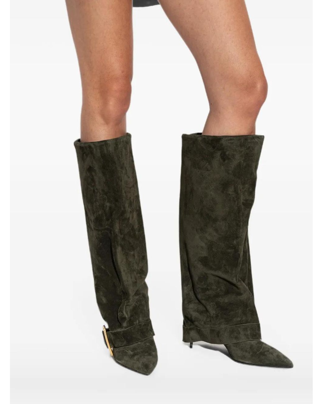 Balmain Black Bottines Anthem En Daim À Détail De Boucle