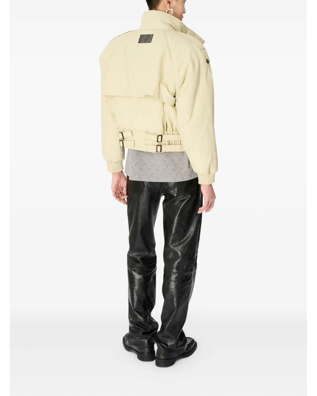 MARINE SERRE Natural High-Neck Bomber Jacket