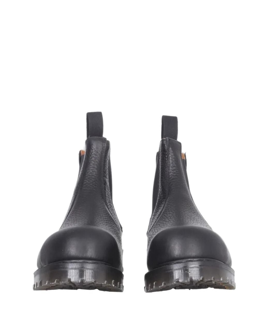 YMC Black Grained Leather Chelsea Boots