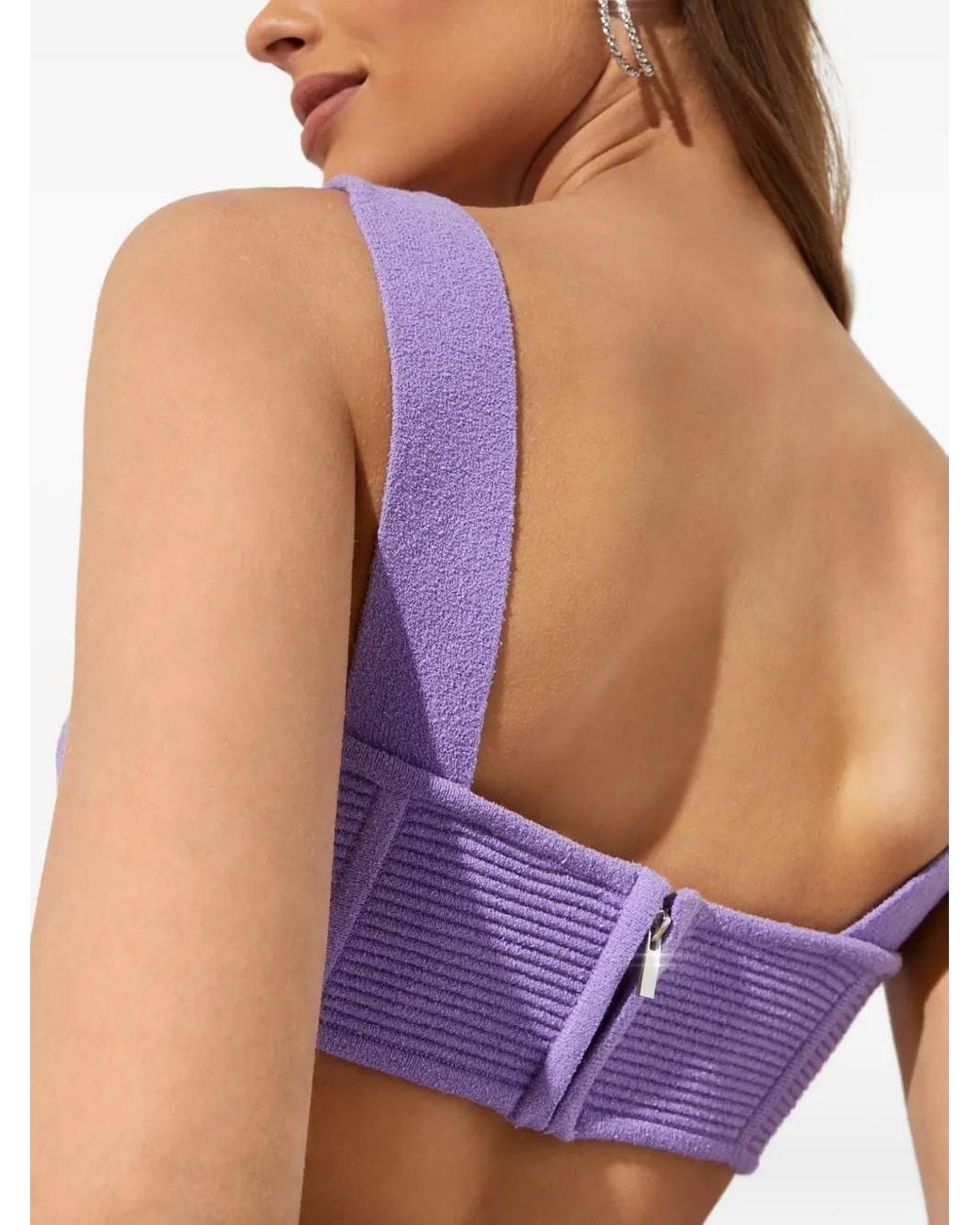 Hervé Léger Purple Corset Boucle Top