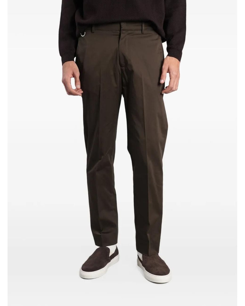 Low Brand Black Elasticated-Waistband Tailored Trousers for men