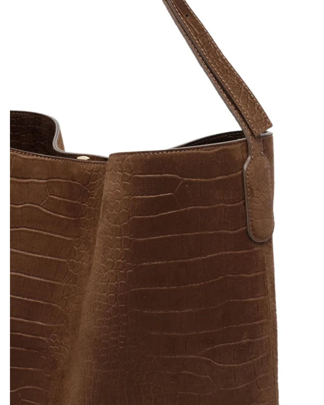 THEMOIRÈ Brown Zoe Crocodile-Effect Shoulder Bag
