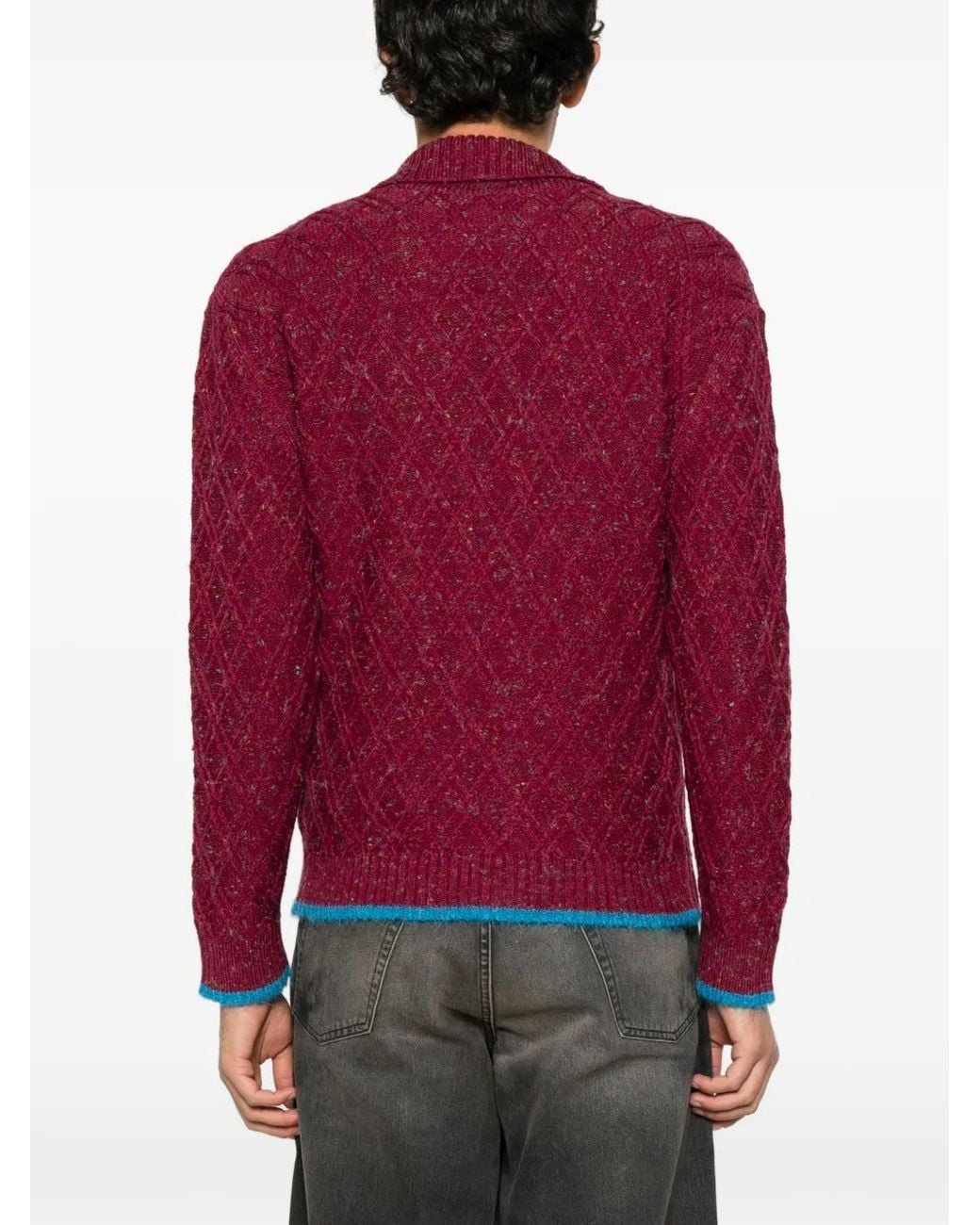Vivienne Westwood Red Romy Diamond-Quilted Knit Cardigan for men