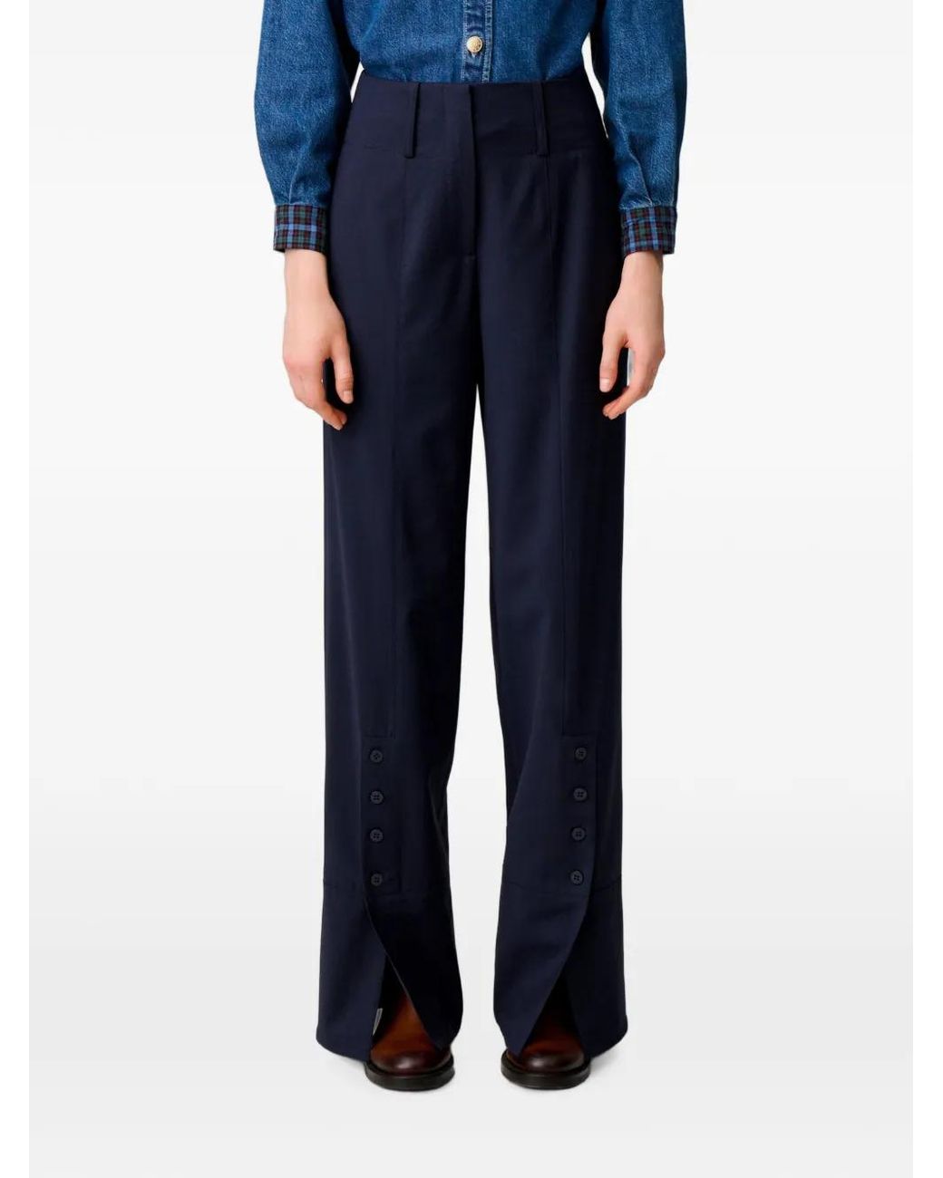 Claudie Pierlot Blue Wool Blend Trousers