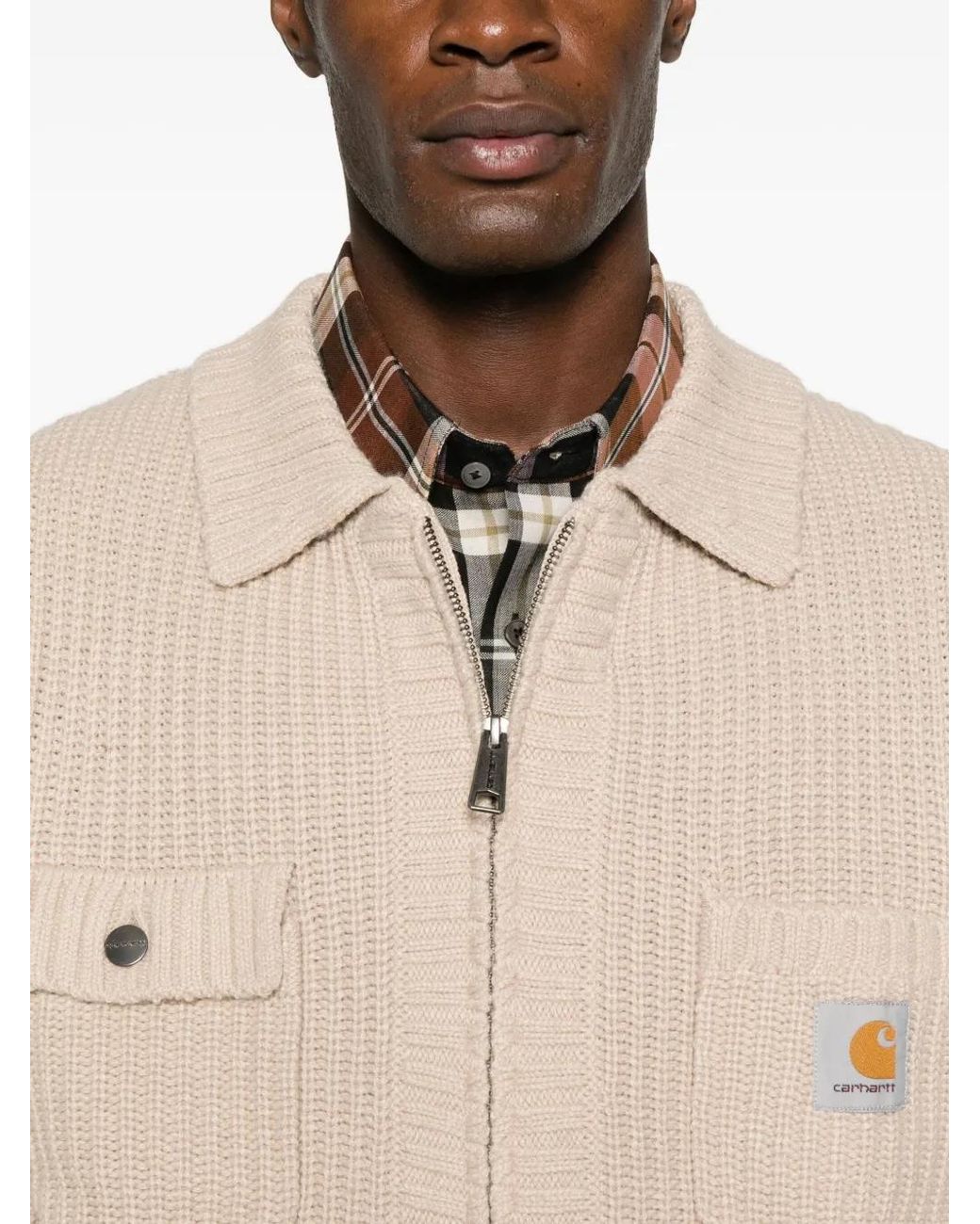 Carhartt Natural Logo Patch Zip Chore Cardigan for men
