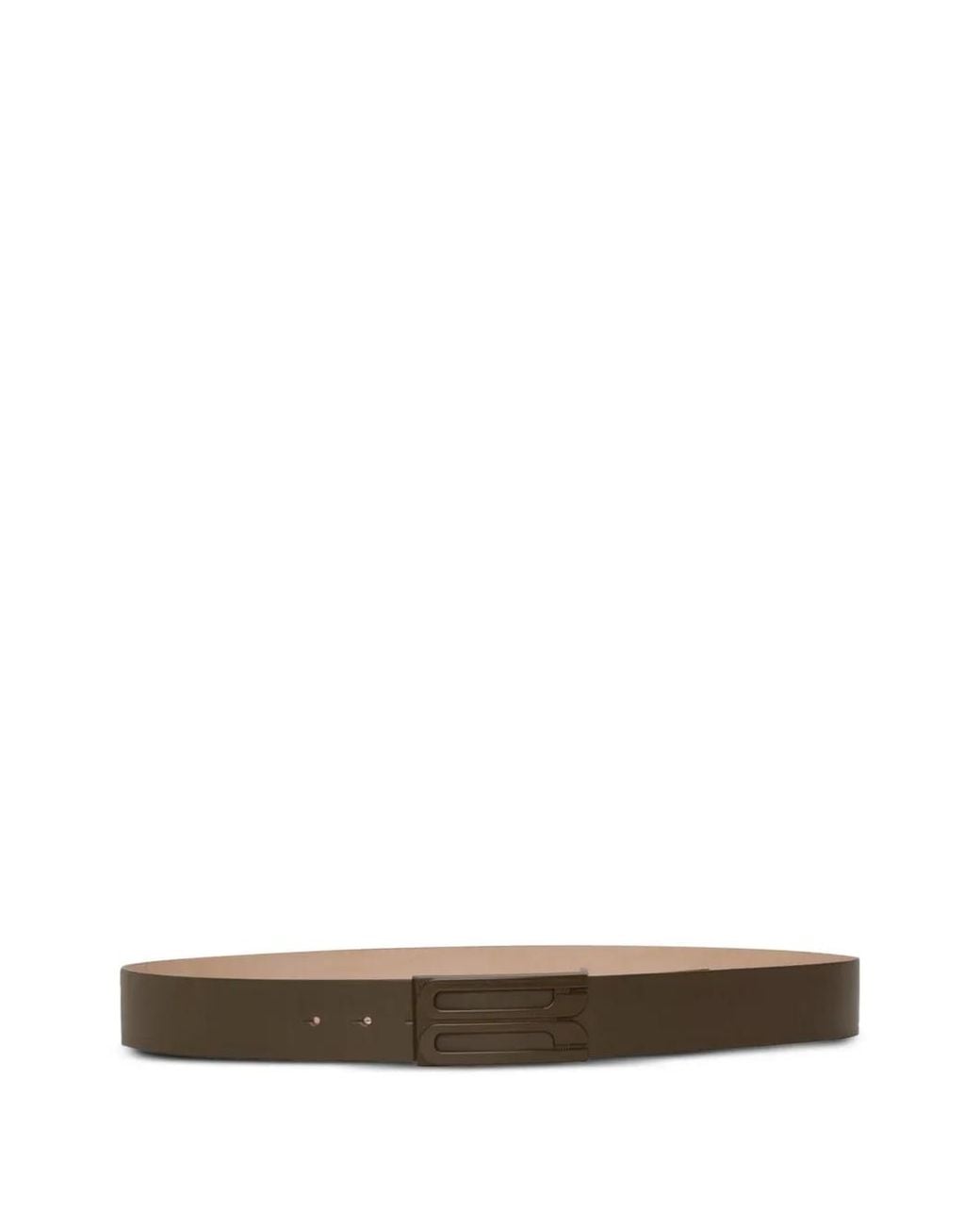 Victoria Beckham White Logo-Buckle Leather Belt