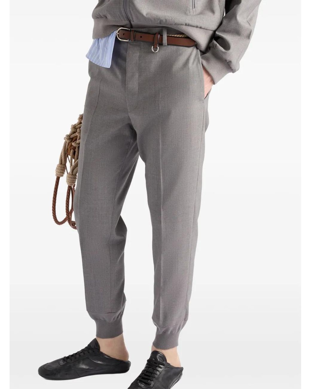 Prada Gray Wool Sweatpants for men
