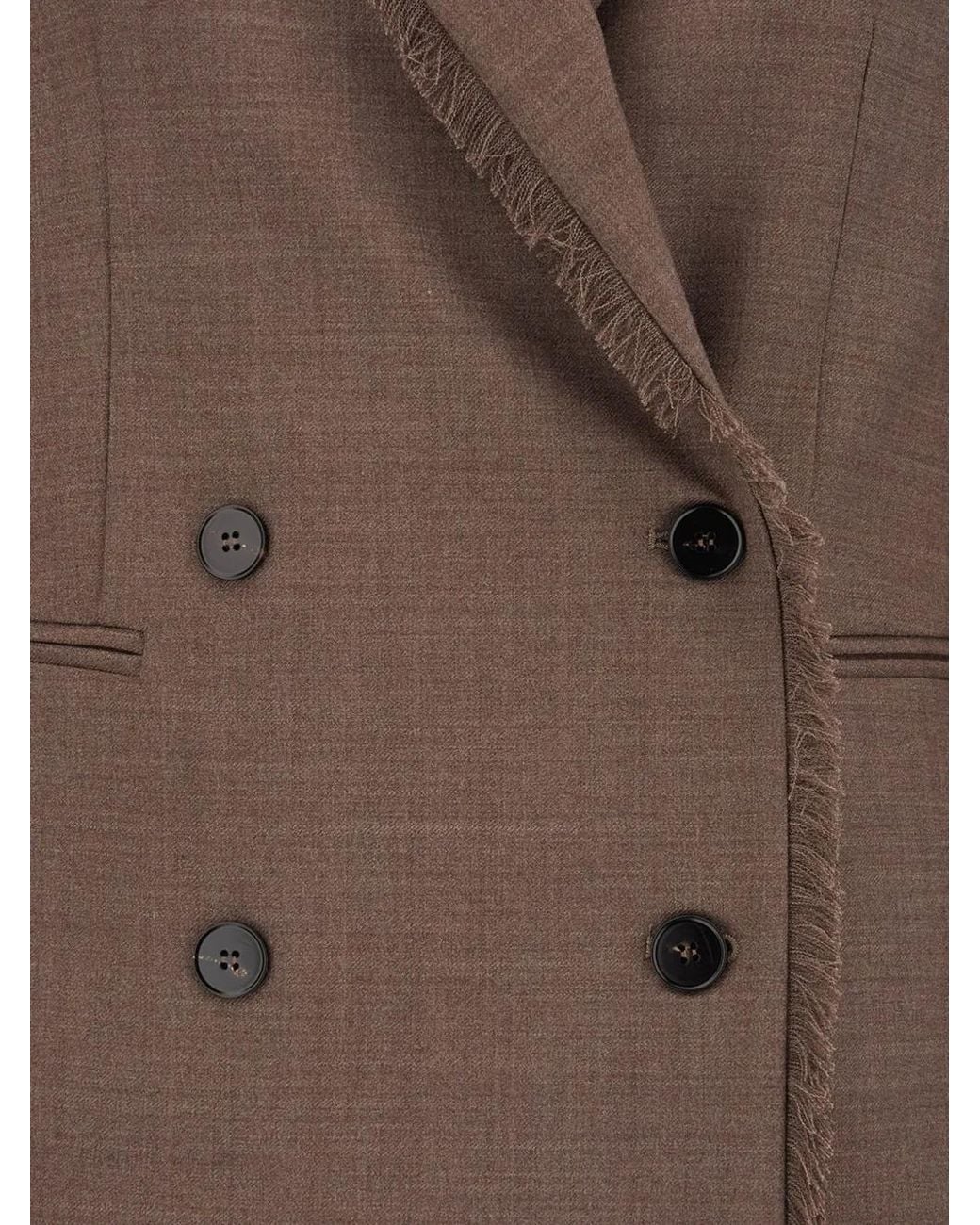 Antonelli Brown Fringed Double-Breasted Blazer