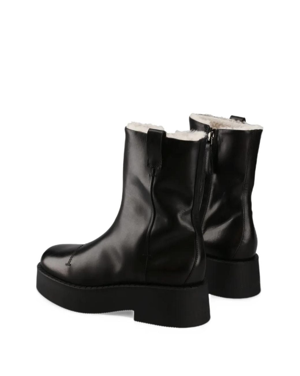 Premiata Black Aniline Leather Platform Ankle Boots