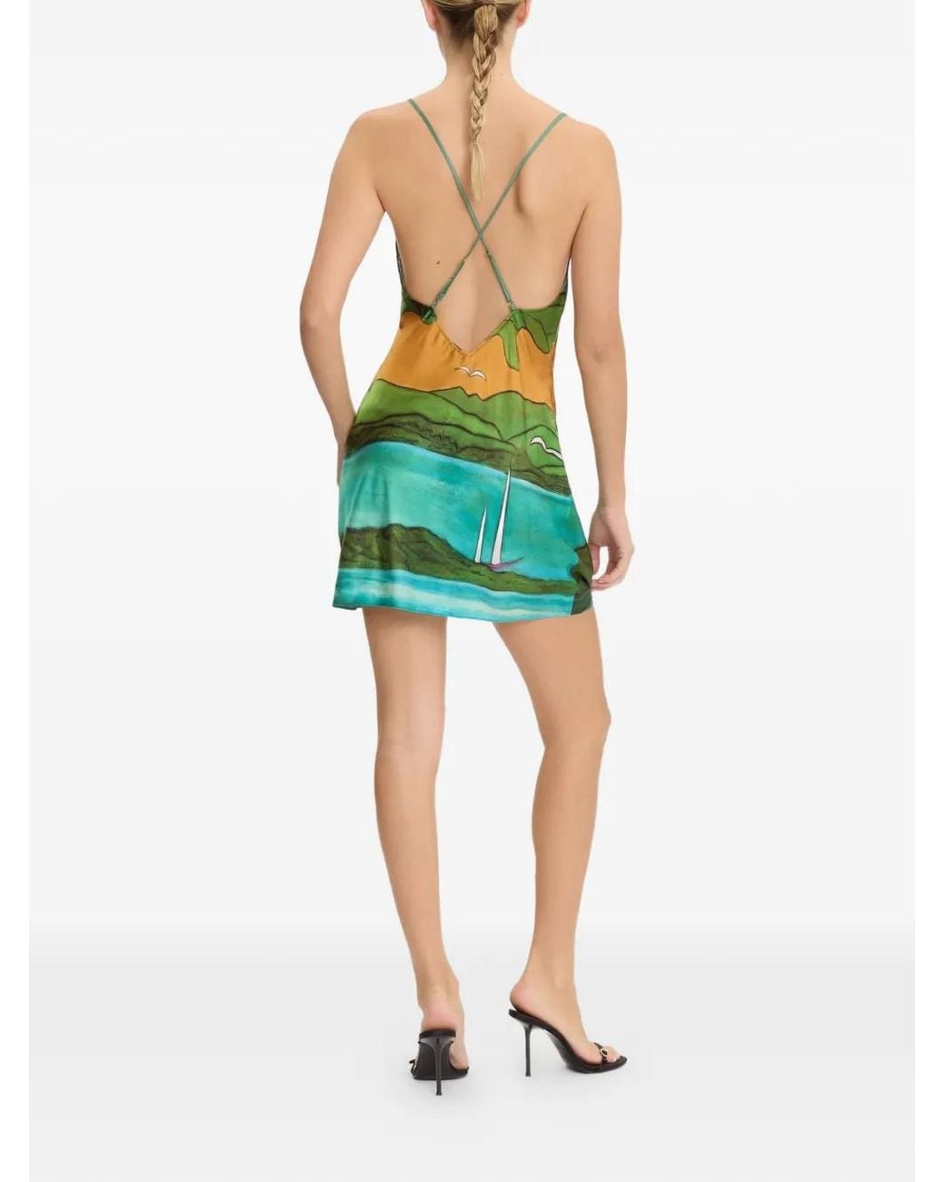 Donde Esteban Green Magdalena Mini Dress