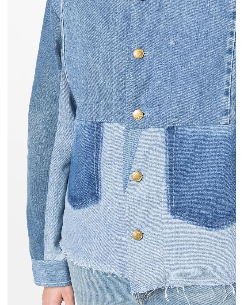 Giacca Denim Lou Patchwork di B Sides in Blue