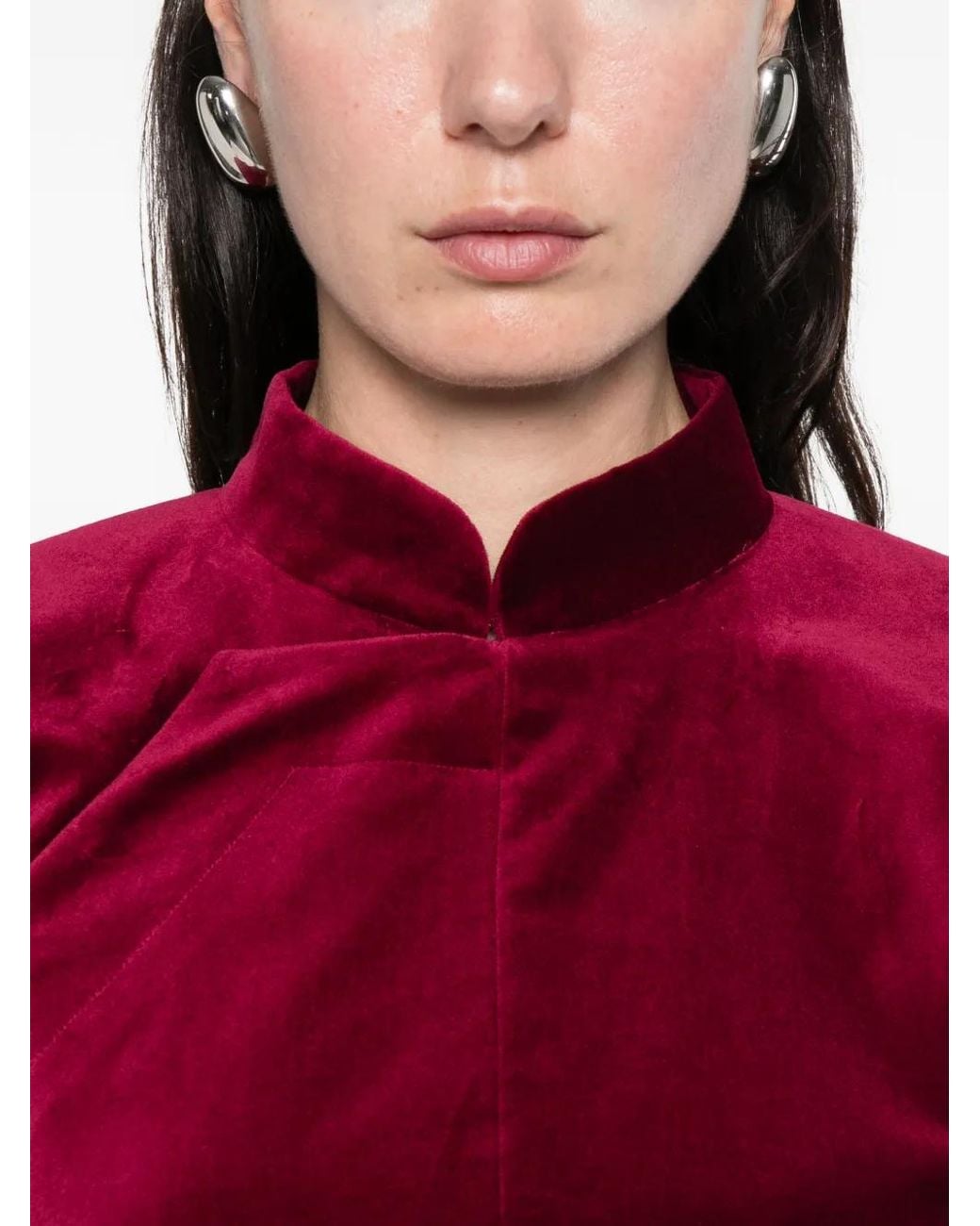 Comme des Garçons Red Stand Collar Blouse